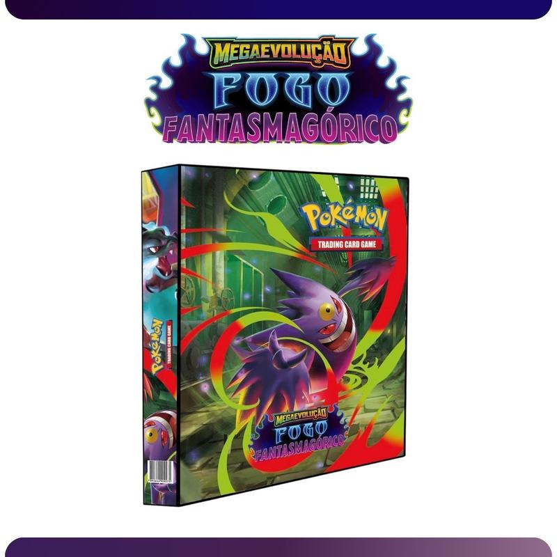 Álbum Pasta Fichário Pokemon Fogo Fantasmagórico com 20 Folhas